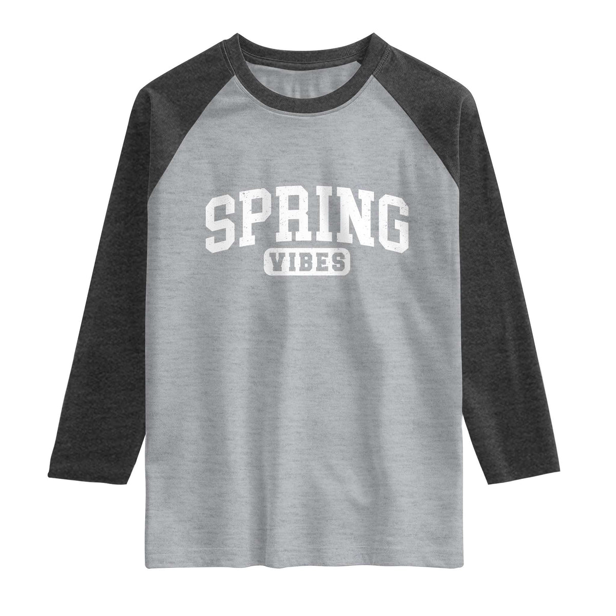 Spring Vibes Raglan Shirt Spring Break Easter Day Bold Text