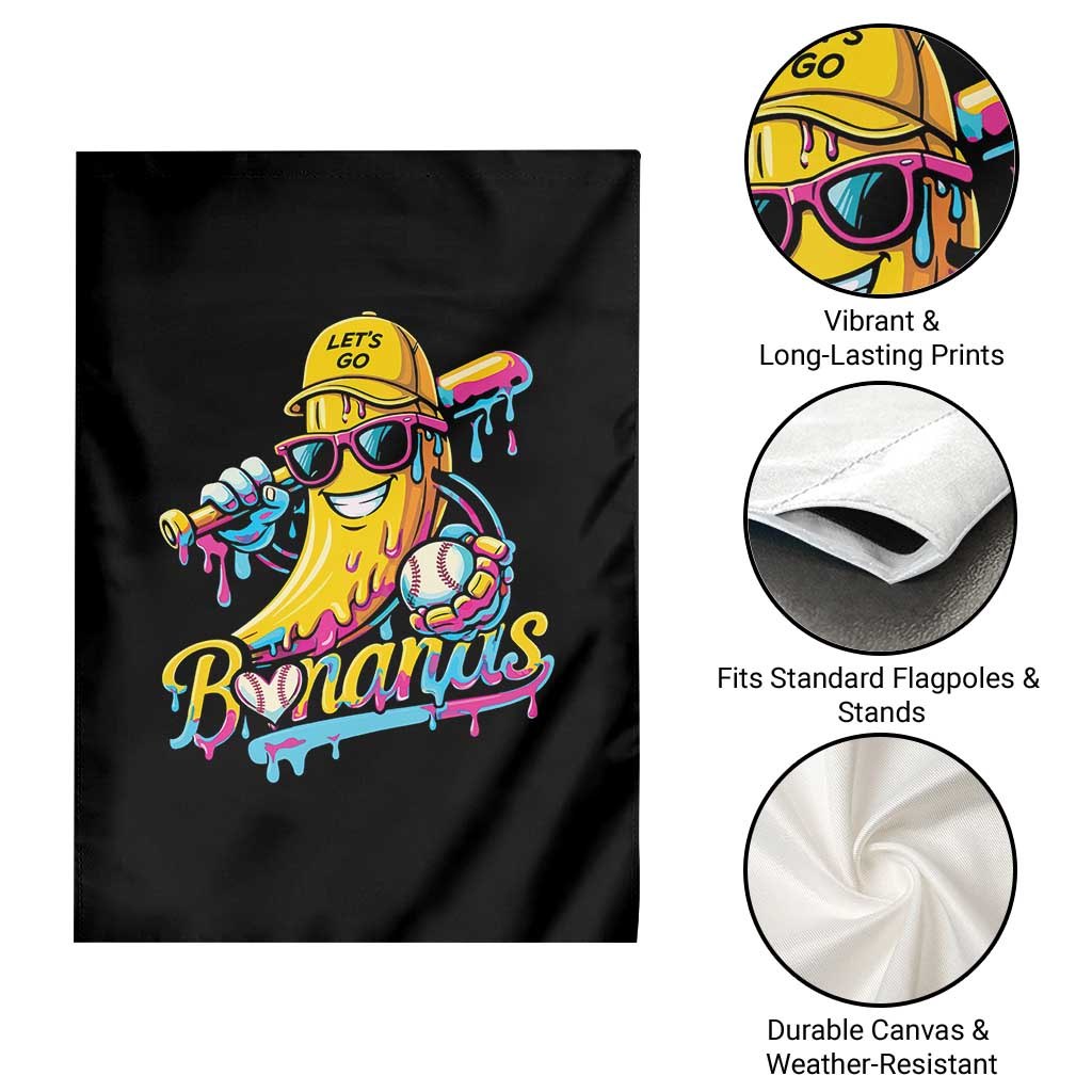 Funny Banana Baseball Drip Garden Flag Lets Go Bananas Ice Cream Dripping Sport