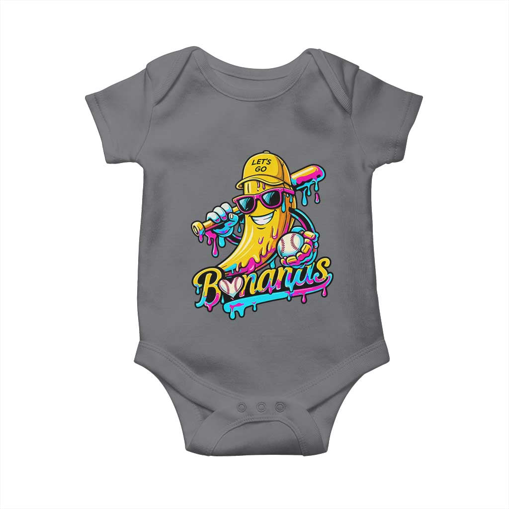 Funny Banana Baseball Drip Baby Onesie Lets Go Bananas Ice Cream Dripping Sport