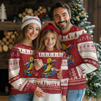 Funny Banana Baseball Drip Ugly Christmas Sweater Lets Go Bananas Ice Cream Dripping Sport