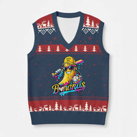 Funny Banana Baseball Drip V-Neck Knit Sweater Vest Lets Go Bananas Ice Cream Dripping Sport