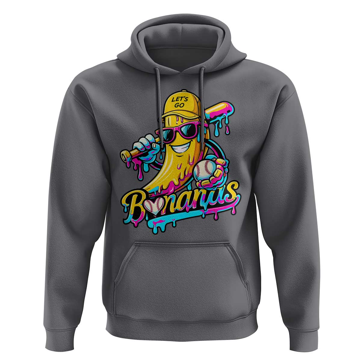 Funny Banana Baseball Drip Hoodie Lets Go Bananas Ice Cream Dripping Sport