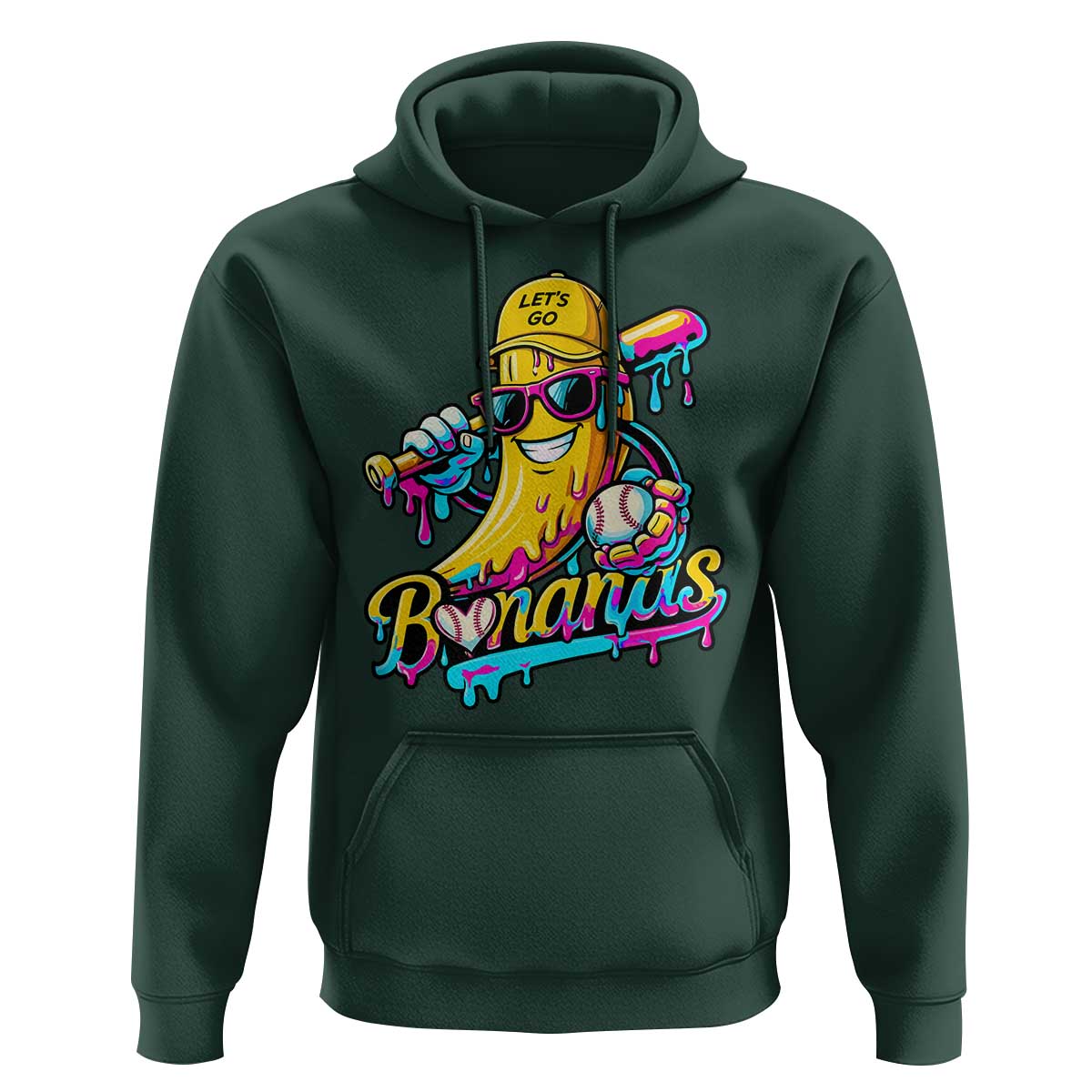 Funny Banana Baseball Drip Hoodie Lets Go Bananas Ice Cream Dripping Sport