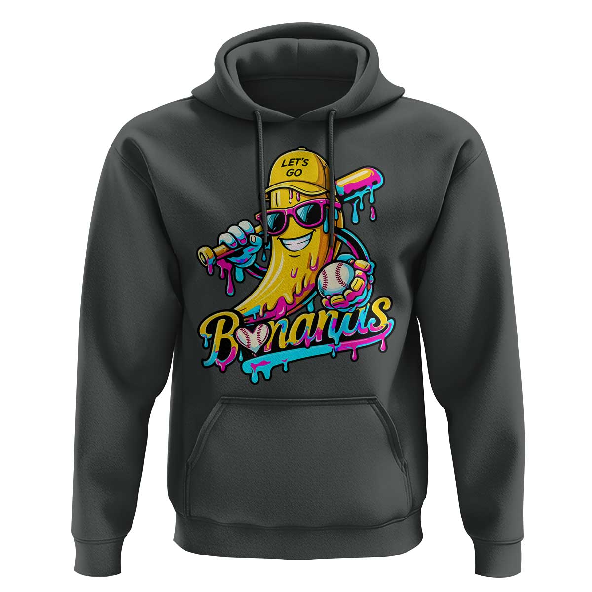 Funny Banana Baseball Drip Hoodie Lets Go Bananas Ice Cream Dripping Sport