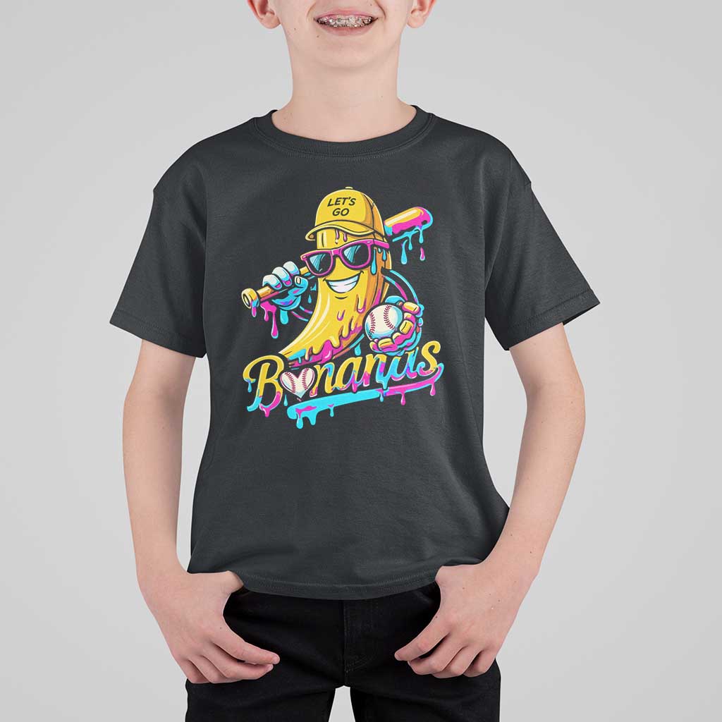 Funny Banana Baseball Drip T Shirt For Kid Lets Go Bananas Ice Cream Dripping Sport