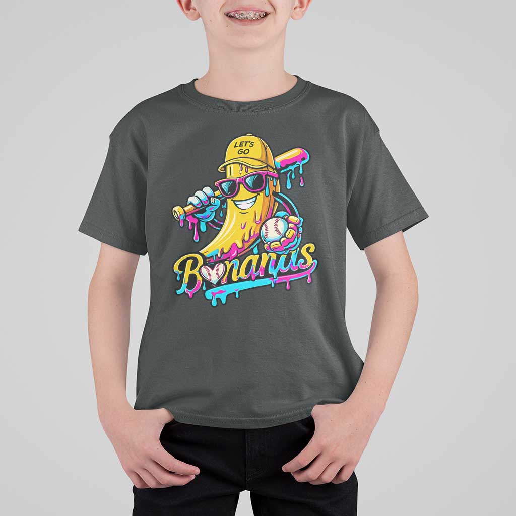 Funny Banana Baseball Drip T Shirt For Kid Lets Go Bananas Ice Cream Dripping Sport