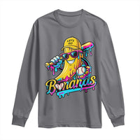 Funny Banana Baseball Drip Long Sleeve Shirt Lets Go Bananas Ice Cream Dripping Sport