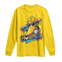 Funny Banana Baseball Drip Long Sleeve Shirt Lets Go Bananas Ice Cream Dripping Sport