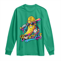 Funny Banana Baseball Drip Long Sleeve Shirt Lets Go Bananas Ice Cream Dripping Sport