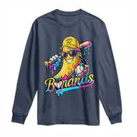 Funny Banana Baseball Drip Long Sleeve Shirt Lets Go Bananas Ice Cream Dripping Sport