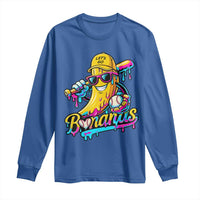 Funny Banana Baseball Drip Long Sleeve Shirt Lets Go Bananas Ice Cream Dripping Sport
