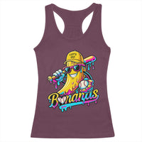 Funny Banana Baseball Drip Racerback Tank Top Lets Go Bananas Ice Cream Dripping Sport