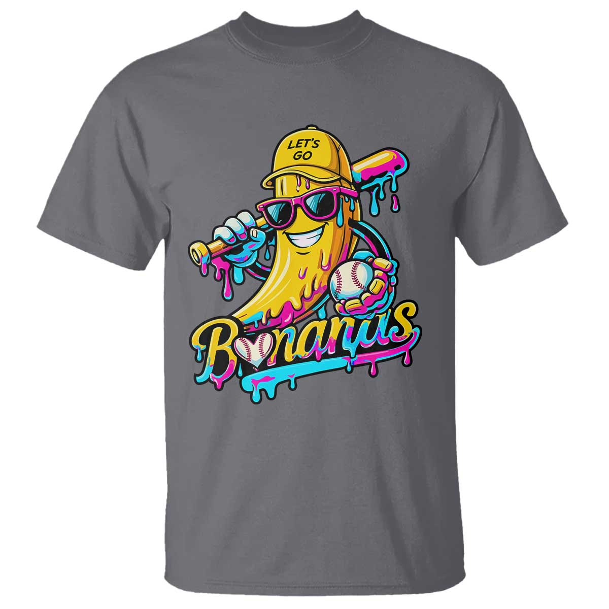 Funny Banana Baseball Drip T Shirt Lets Go Bananas Ice Cream Dripping Sport
