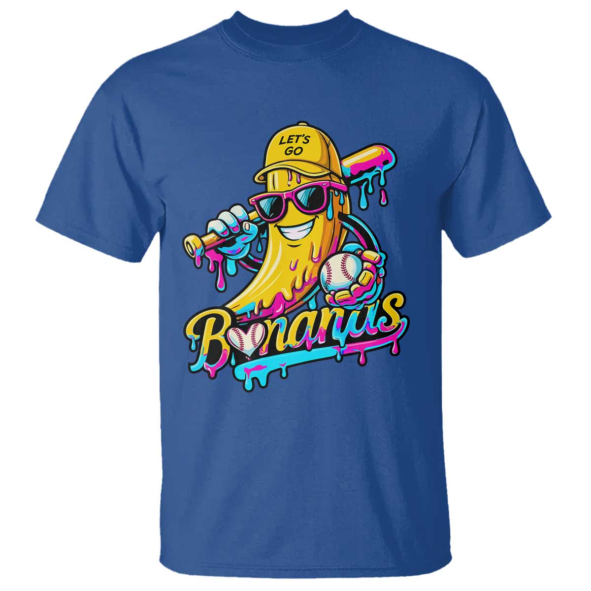 Funny Banana Baseball Drip T Shirt Lets Go Bananas Ice Cream Dripping Sport
