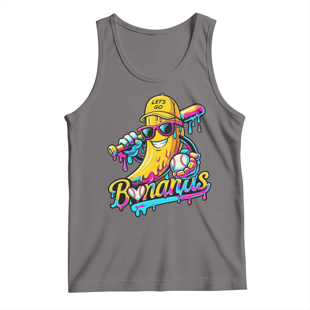 Funny Banana Baseball Drip Tank Top Lets Go Bananas Ice Cream Dripping Sport
