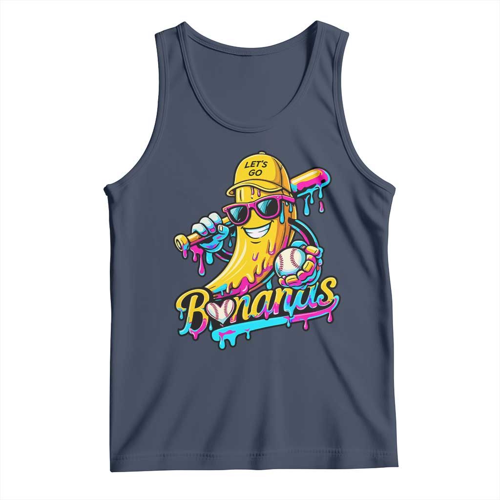 Funny Banana Baseball Drip Tank Top Lets Go Bananas Ice Cream Dripping Sport