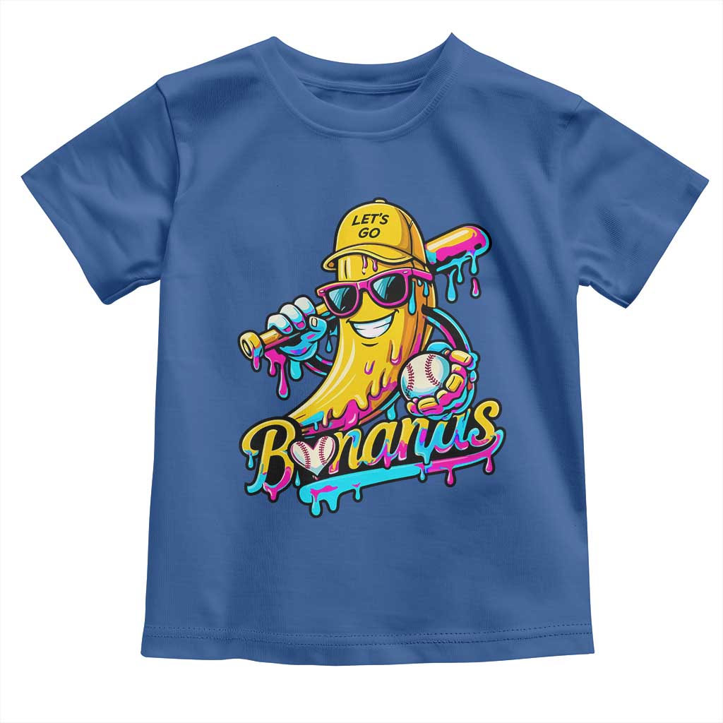 Funny Banana Baseball Drip Toddler T Shirt Lets Go Bananas Ice Cream Dripping Sport
