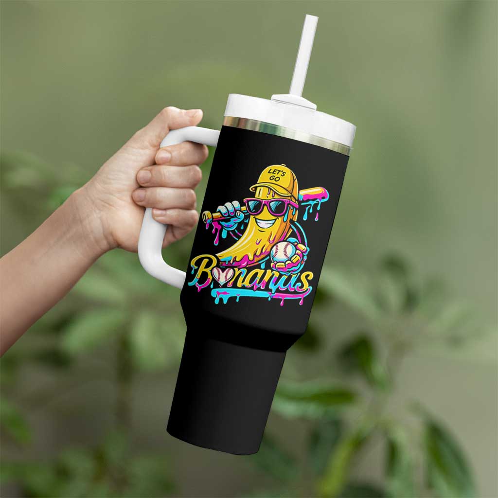 Funny Banana Baseball Drip Tumbler With Handle Lets Go Bananas Ice Cream Dripping Sport