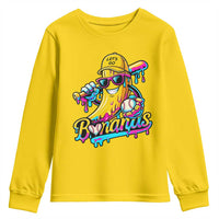 Funny Banana Baseball Drip Youth Sweatshirt Lets Go Bananas Ice Cream Dripping Sport