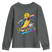 Funny Banana Baseball Drip Youth Sweatshirt Lets Go Bananas Ice Cream Dripping Sport