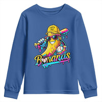 Funny Banana Baseball Drip Youth Sweatshirt Lets Go Bananas Ice Cream Dripping Sport