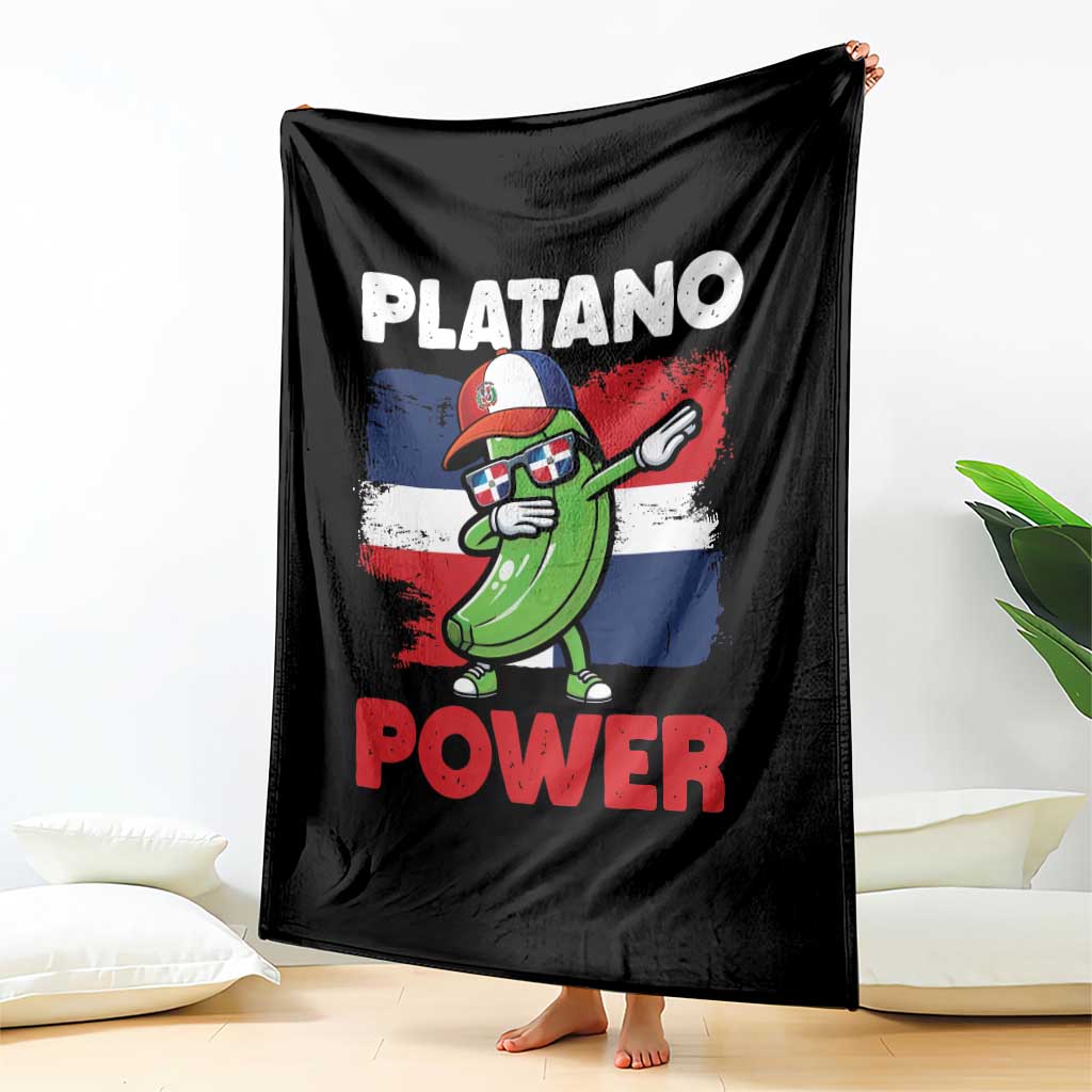 Platano Power Throw Blanket Funny Dominican Republic Flag Baseball