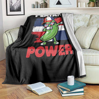 Platano Power Throw Blanket Funny Dominican Republic Flag Baseball
