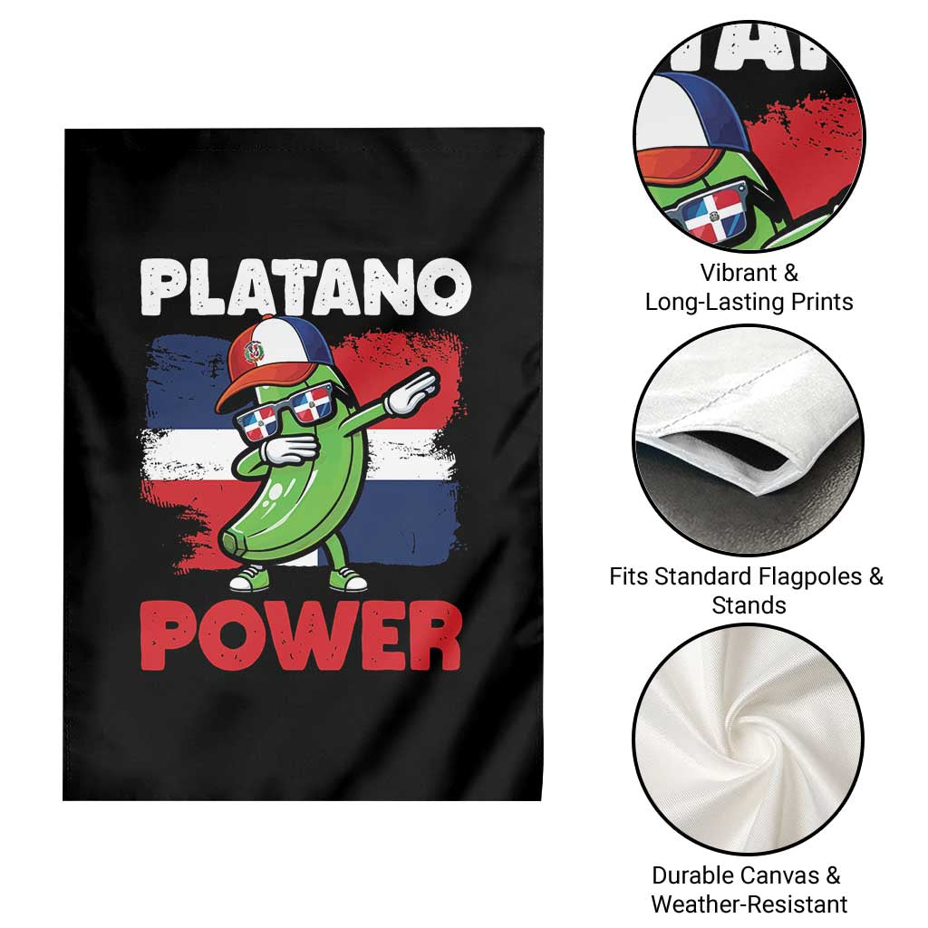 Platano Power Garden Flag Funny Dominican Republic Flag Baseball