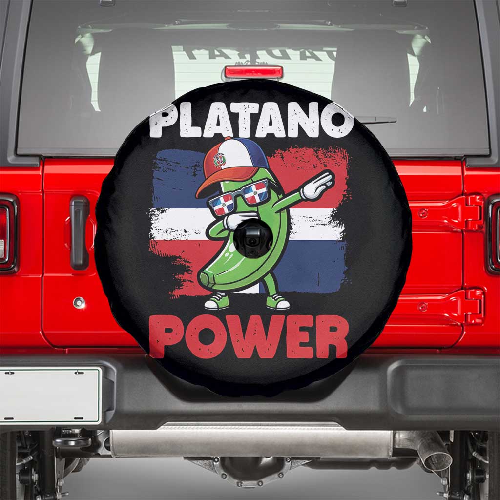 Platano Power Spare Tire Cover Funny Dominican Republic Flag Baseball