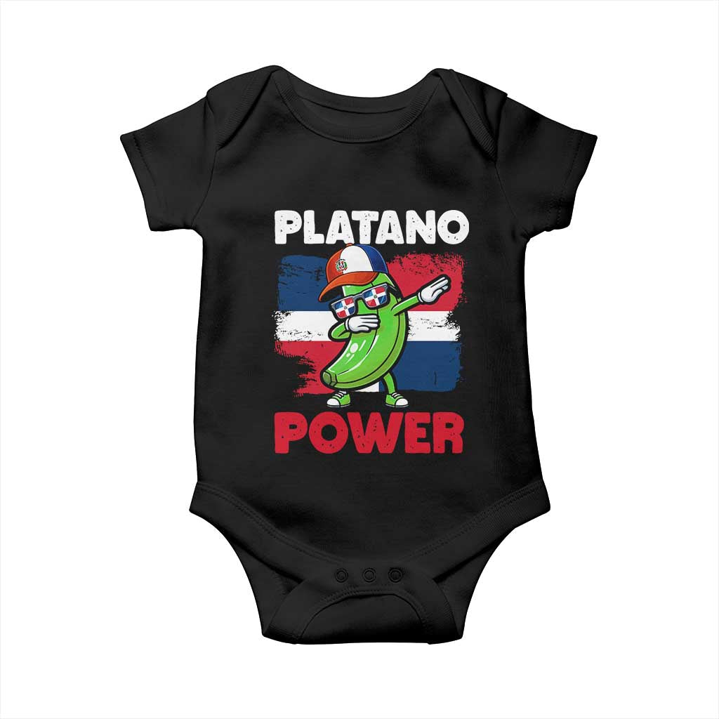 Platano Power Baby Onesie Funny Dominican Republic Flag Baseball