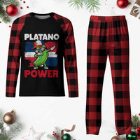 Platano Power Plaid Pajama Set Funny Dominican Republic Flag Baseball