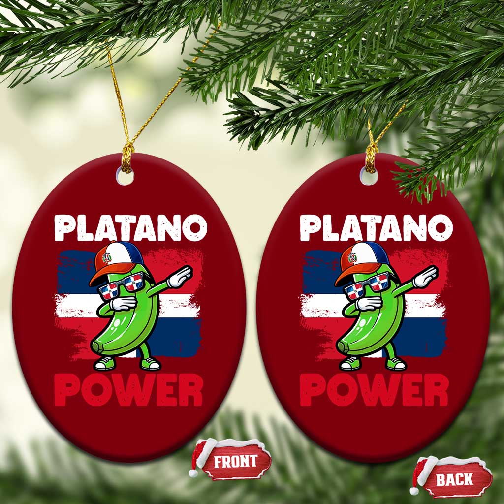 Platano Power Ceramic Ornament Funny Dominican Republic Flag Baseball