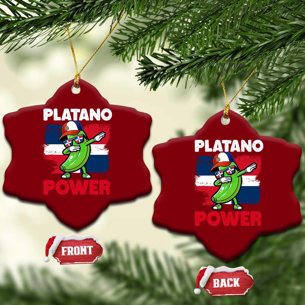 Platano Power Ceramic Ornament Funny Dominican Republic Flag Baseball