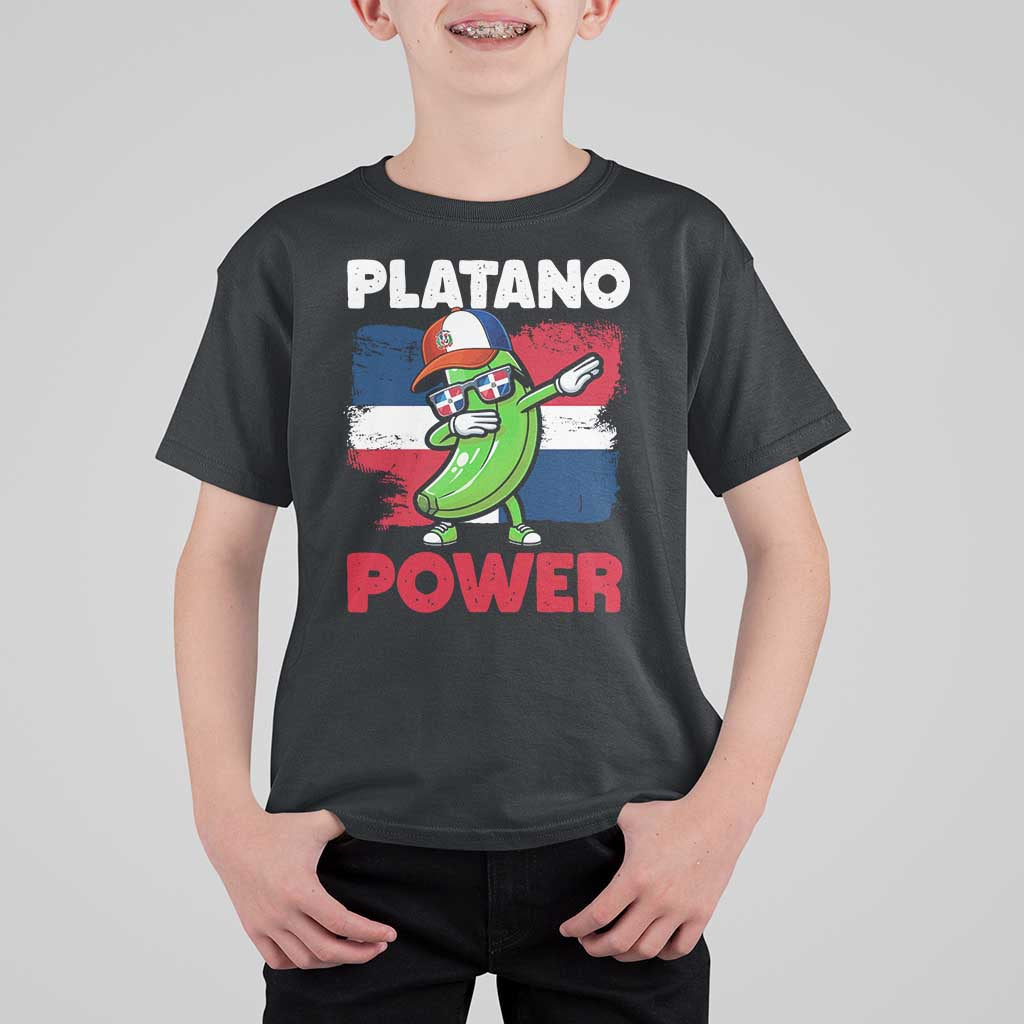 Platano Power T Shirt For Kid Funny Dominican Republic Flag Baseball