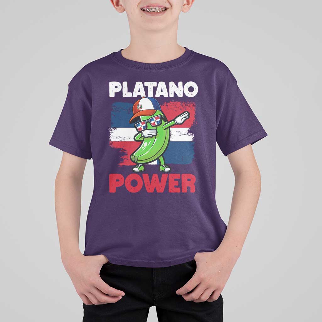 Platano Power T Shirt For Kid Funny Dominican Republic Flag Baseball