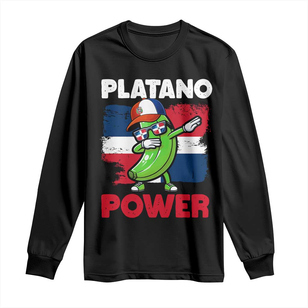 Platano Power Long Sleeve Shirt Funny Dominican Republic Flag Baseball