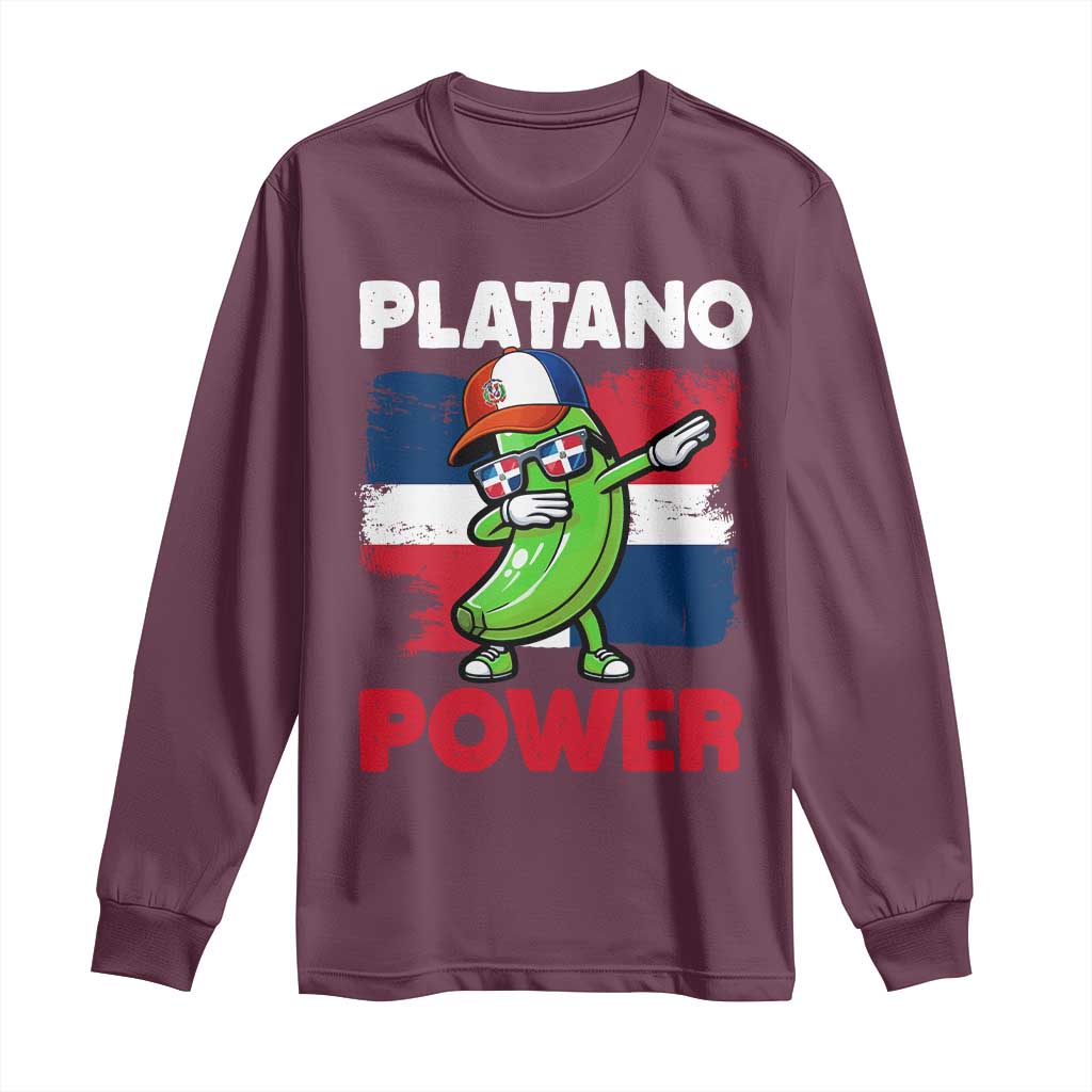 Platano Power Long Sleeve Shirt Funny Dominican Republic Flag Baseball