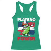 Platano Power Racerback Tank Top Funny Dominican Republic Flag Baseball