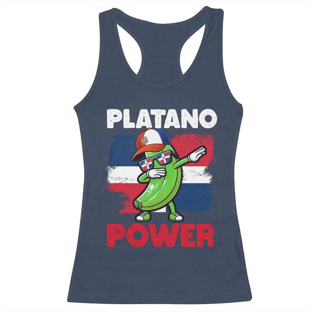 Platano Power Racerback Tank Top Funny Dominican Republic Flag Baseball
