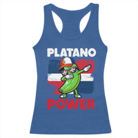 Platano Power Racerback Tank Top Funny Dominican Republic Flag Baseball