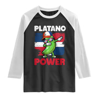 Platano Power Raglan Shirt Funny Dominican Republic Flag Baseball