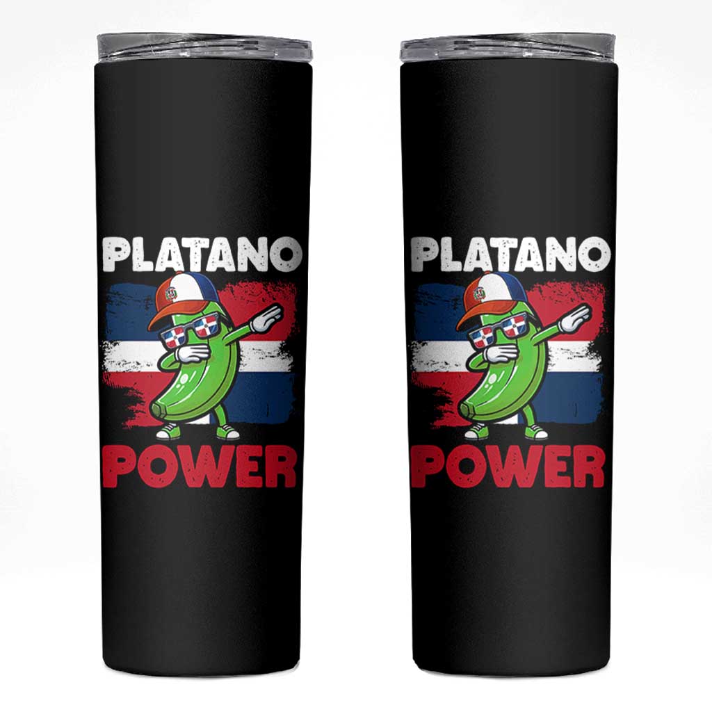 Platano Power Skinny Tumbler Funny Dominican Republic Flag Baseball