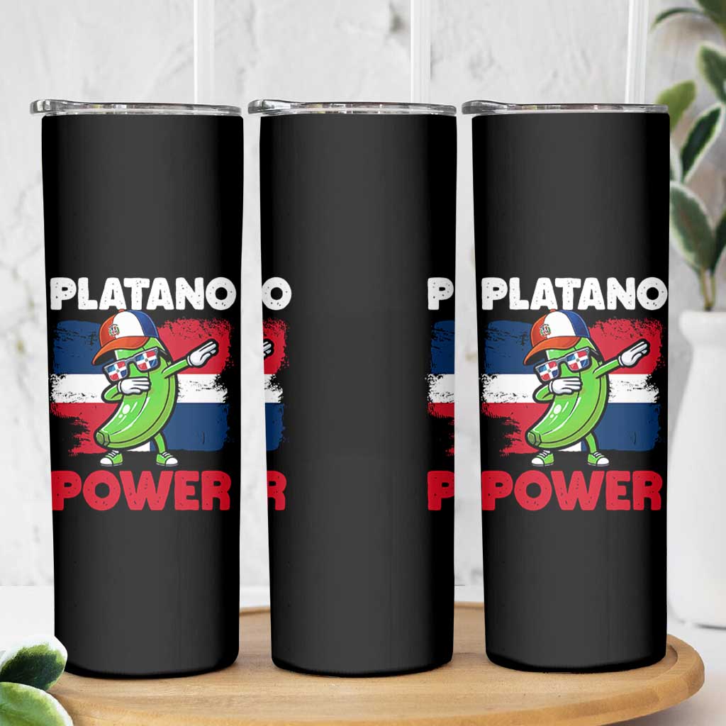 Platano Power Skinny Tumbler Funny Dominican Republic Flag Baseball