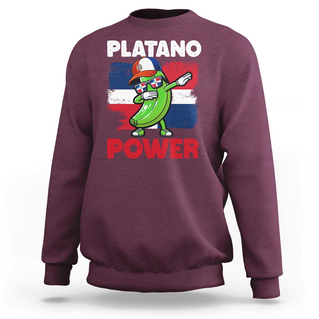 Platano Power Sweatshirt Funny Dominican Republic Flag Baseball