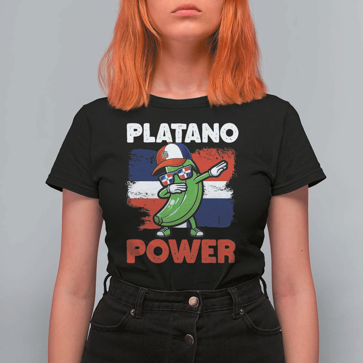 Platano Power T Shirt For Women Funny Dominican Republic Flag Baseball