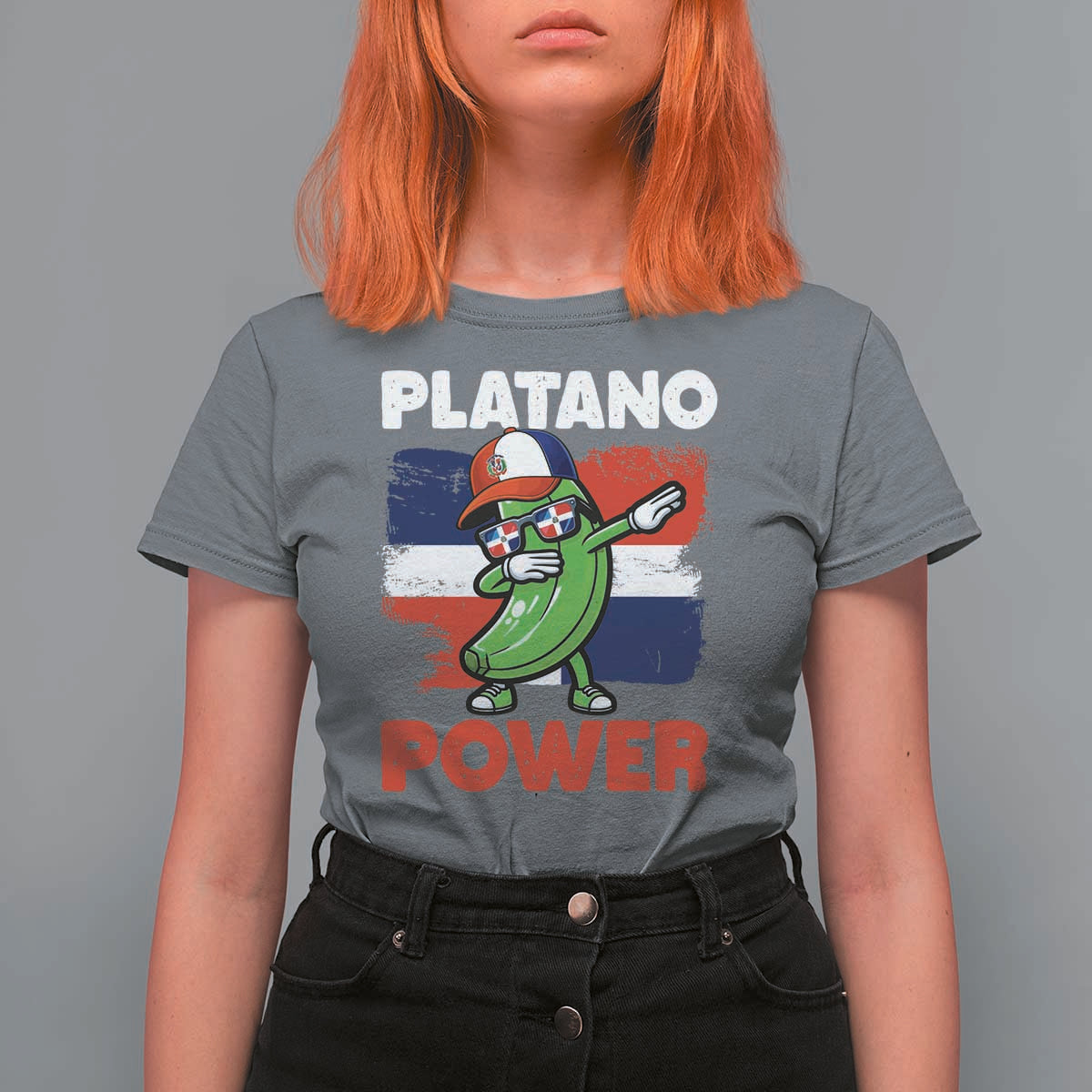 Platano Power T Shirt For Women Funny Dominican Republic Flag Baseball