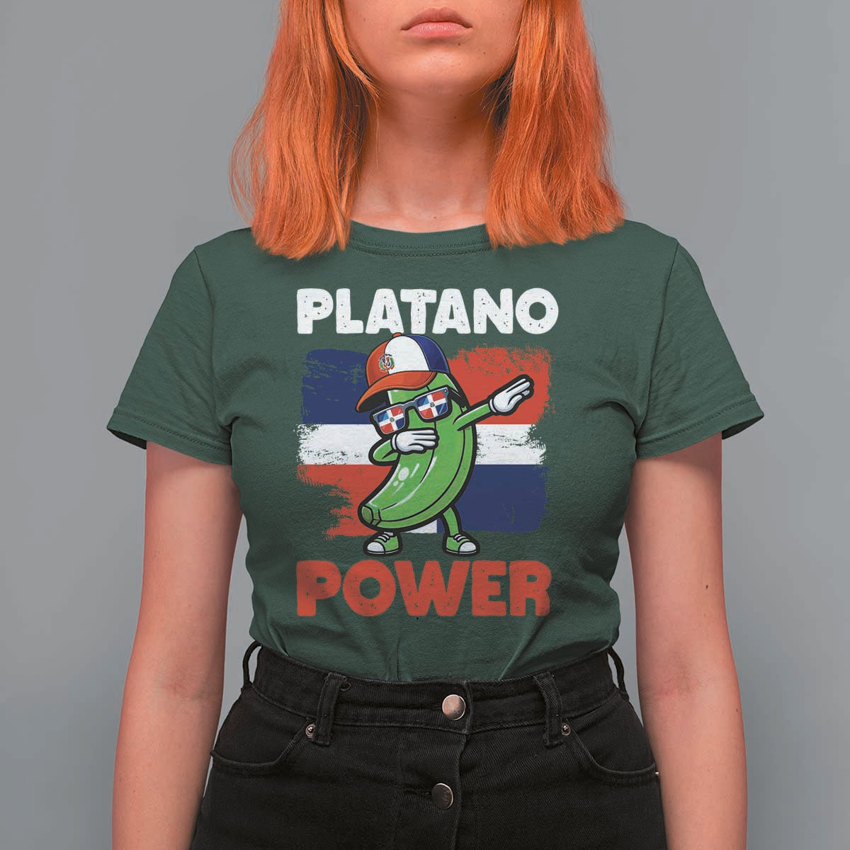 Platano Power T Shirt For Women Funny Dominican Republic Flag Baseball