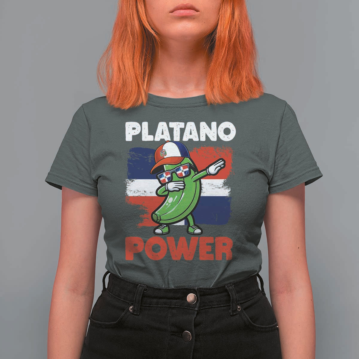 Platano Power T Shirt For Women Funny Dominican Republic Flag Baseball