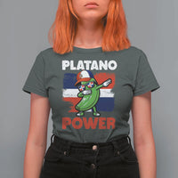 Platano Power T Shirt For Women Funny Dominican Republic Flag Baseball