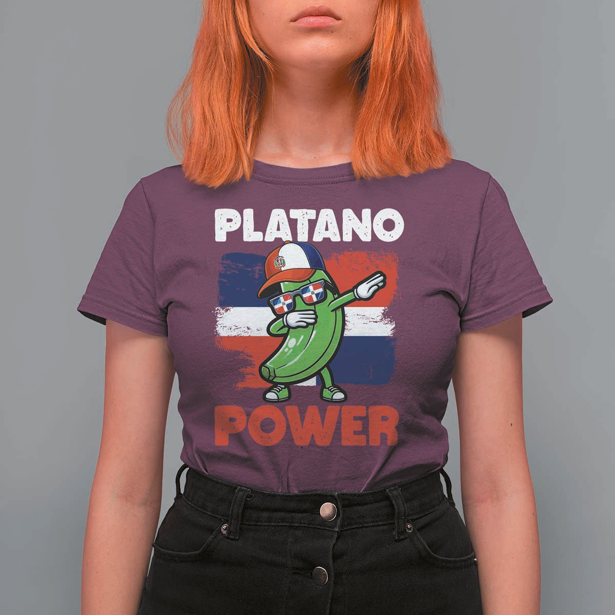 Platano Power T Shirt For Women Funny Dominican Republic Flag Baseball